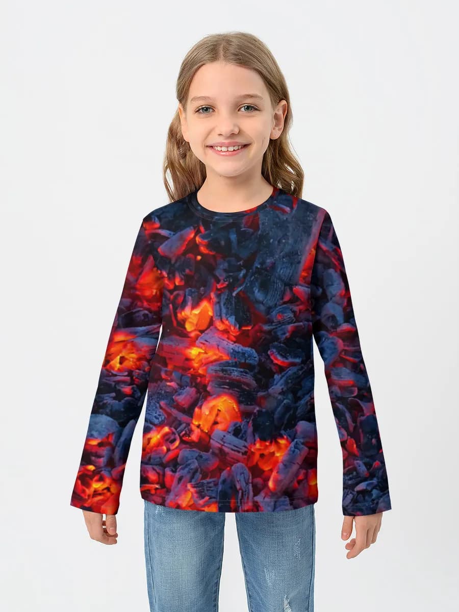 Girls' cotton long sleeve shirt
