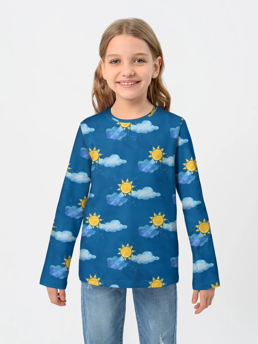 Girls' cotton long sleeve shirt