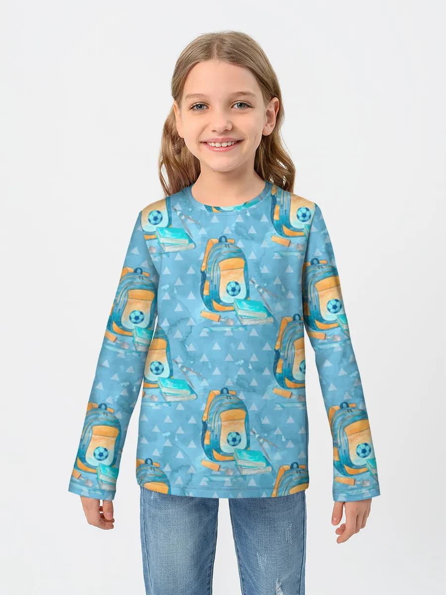 Girls' cotton long sleeve shirt