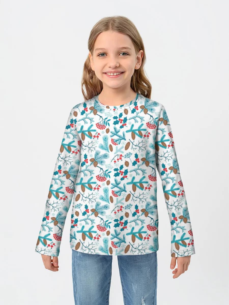 Girls' cotton long sleeve shirt