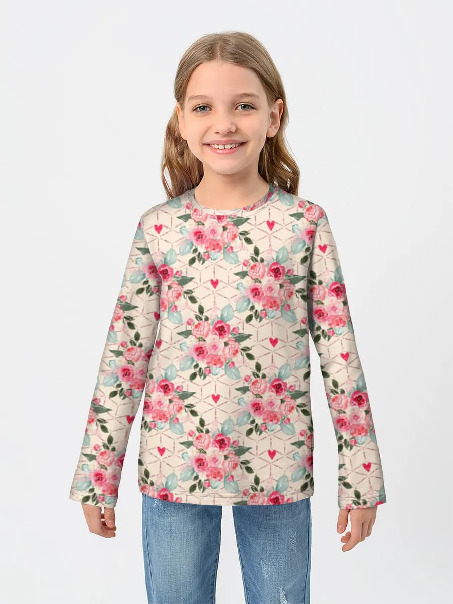 Girls' cotton long sleeve shirt