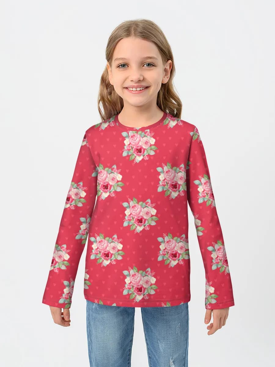 Girls' cotton long sleeve shirt
