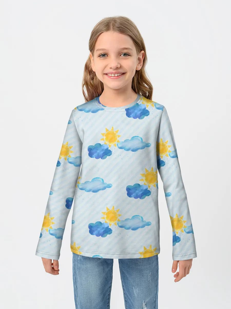 Girls' cotton long sleeve shirt
