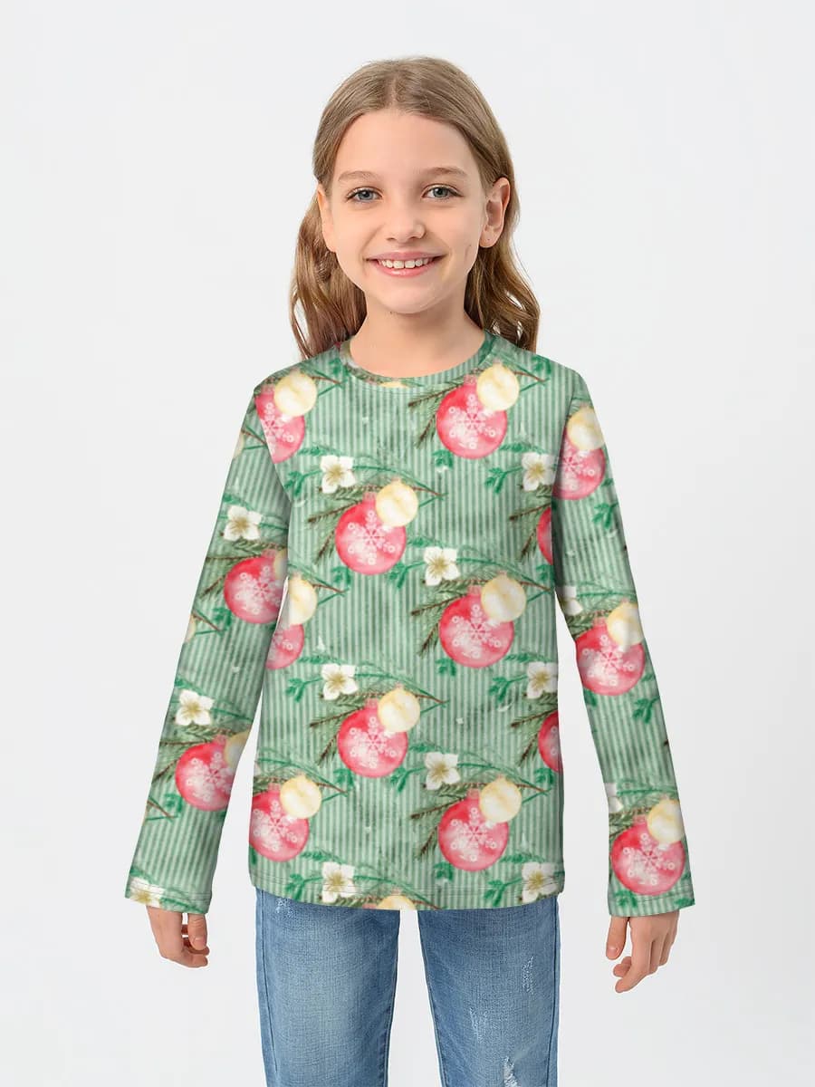Girls' cotton long sleeve shirt