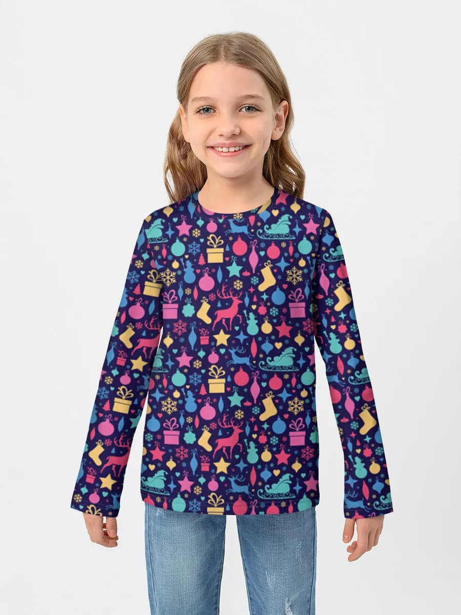 Girls' cotton long sleeve shirt