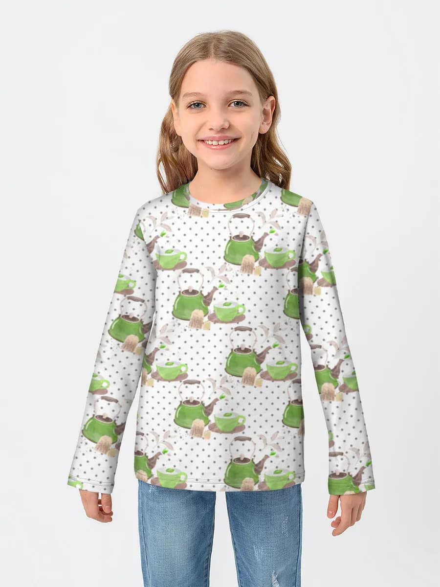 Girls' cotton long sleeve shirt