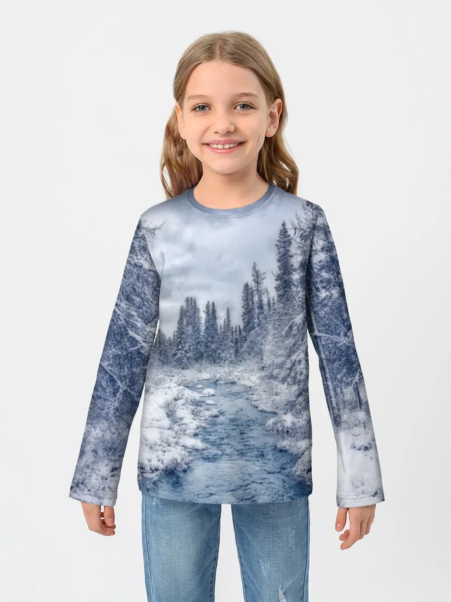 Girls' cotton long sleeve shirt