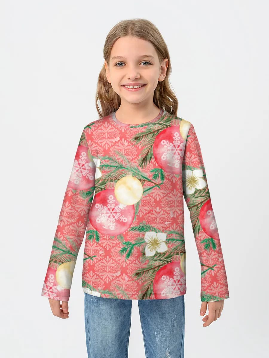 Girls' cotton long sleeve shirt