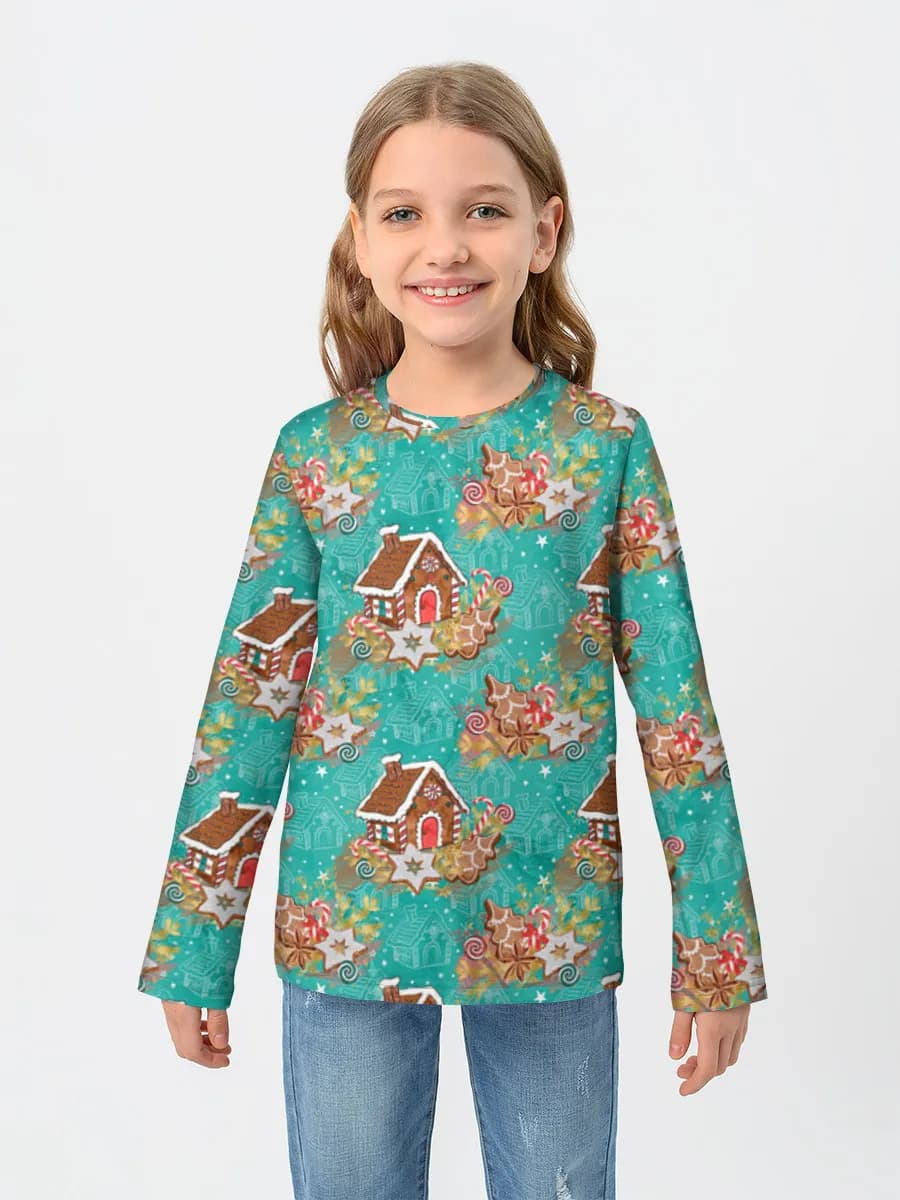 Girls' cotton long sleeve shirt