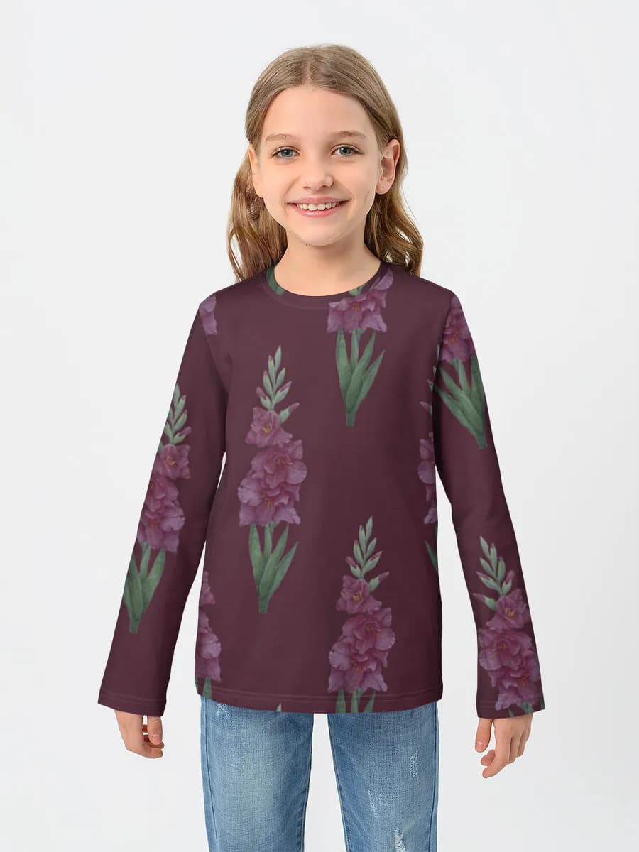 Girls' cotton long sleeve shirt