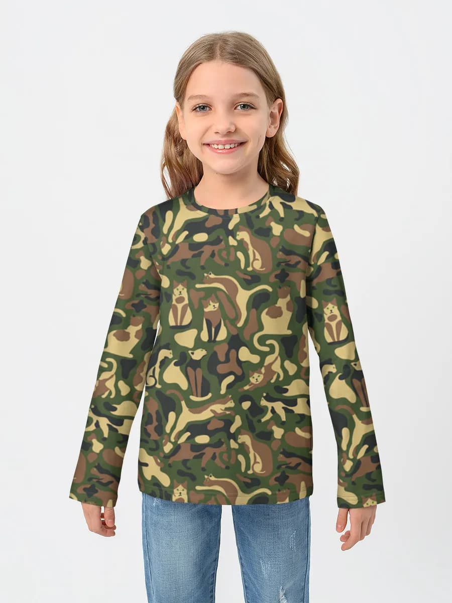 Girls' cotton long sleeve shirt