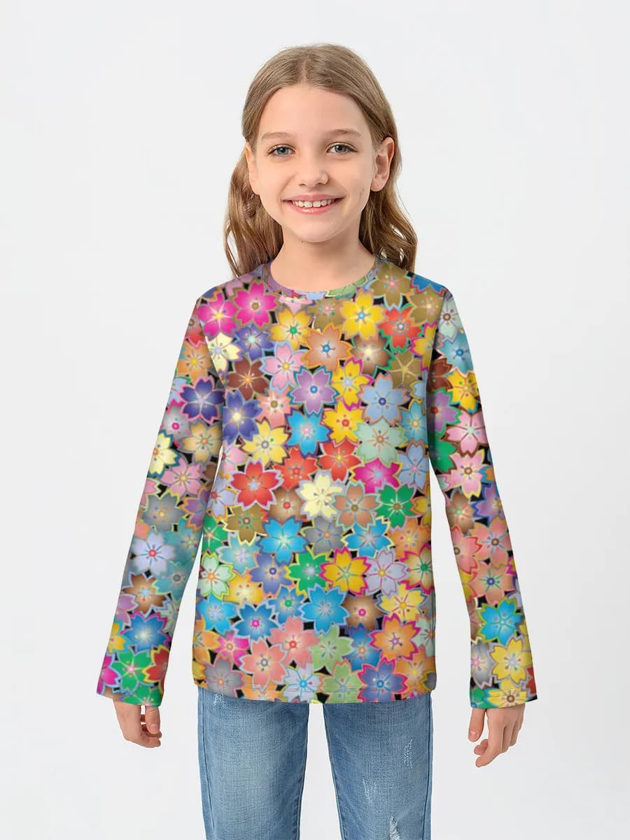 Girls' cotton long sleeve shirt