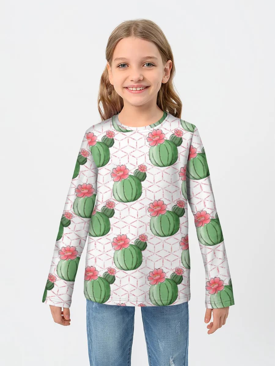 Girls' cotton long sleeve shirt