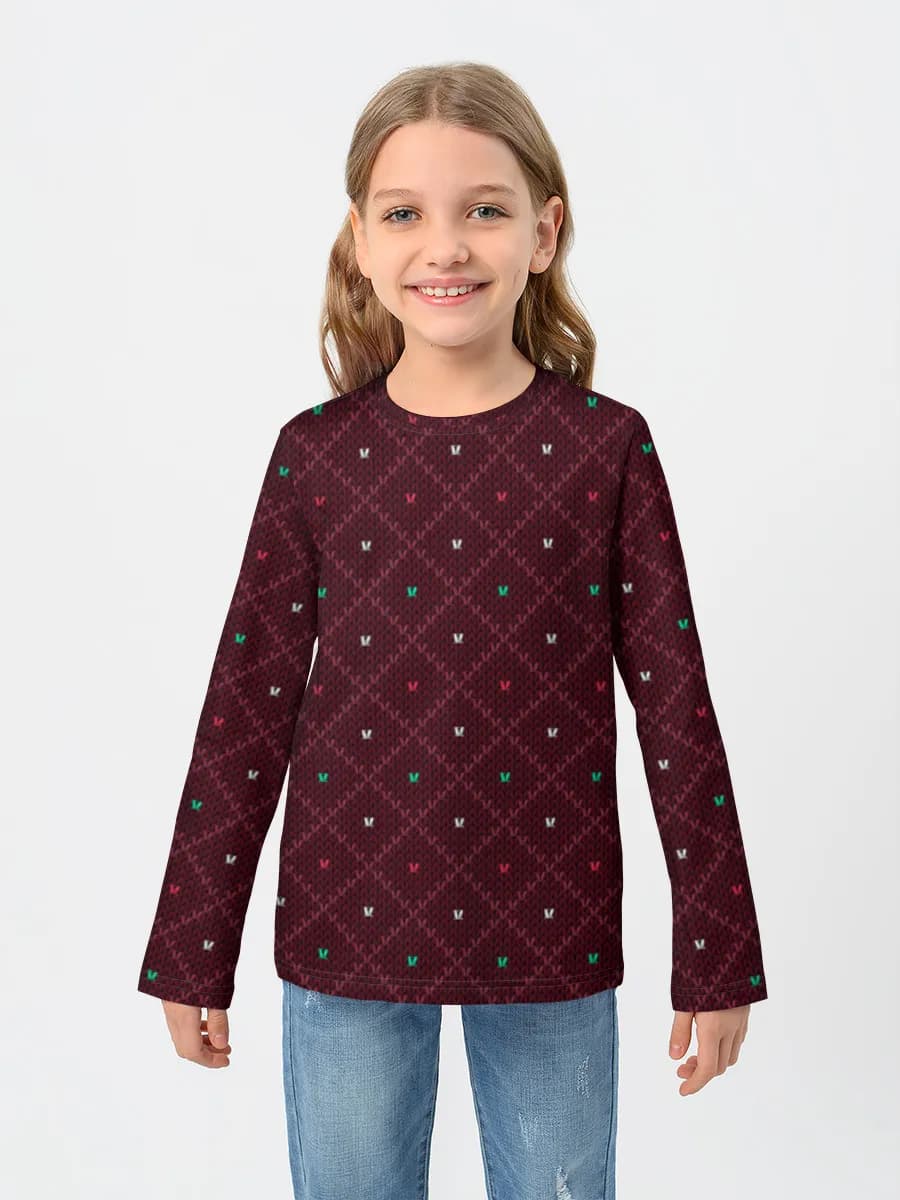 Girls' cotton long sleeve shirt