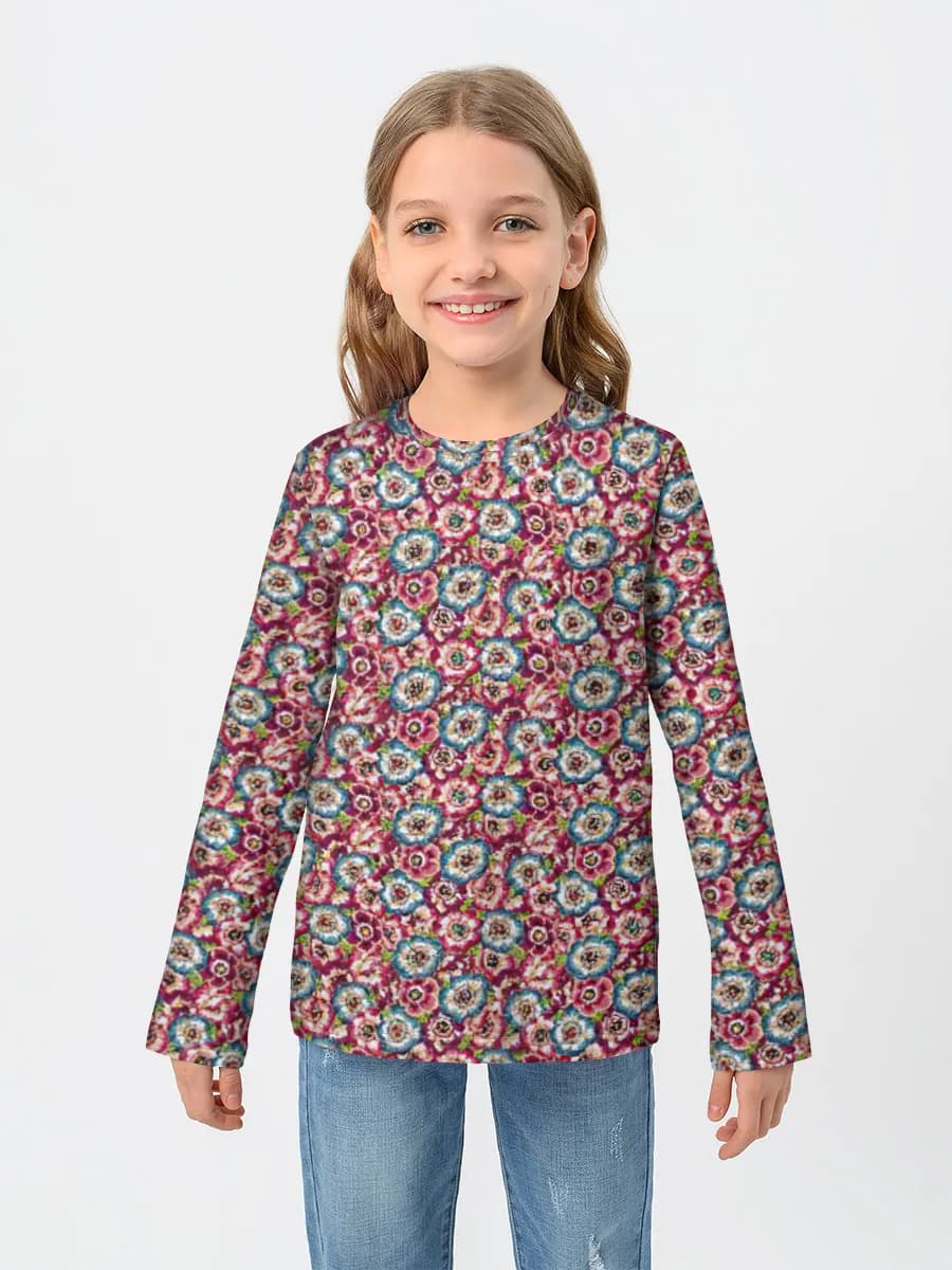 Girls' cotton long sleeve shirt