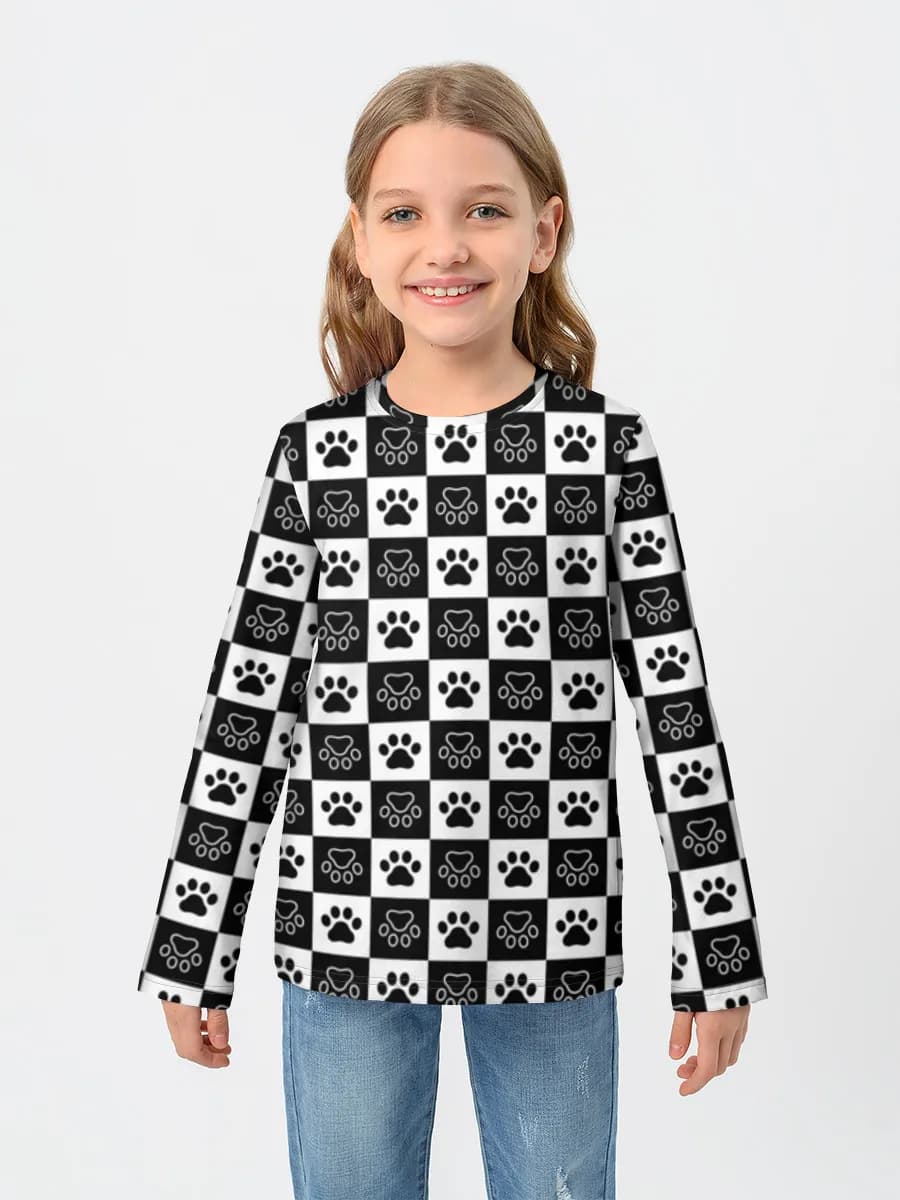 Girls' cotton long sleeve shirt