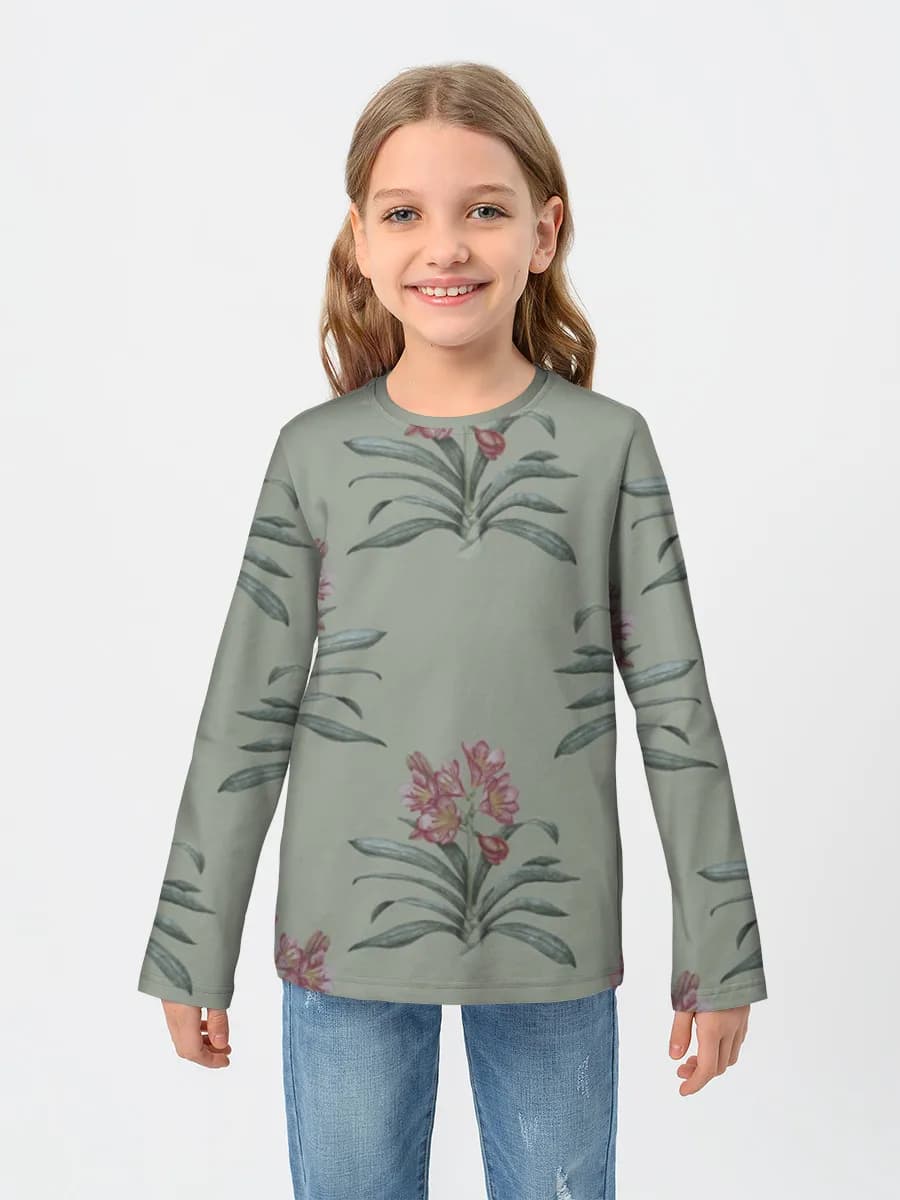 Girls' cotton long sleeve shirt