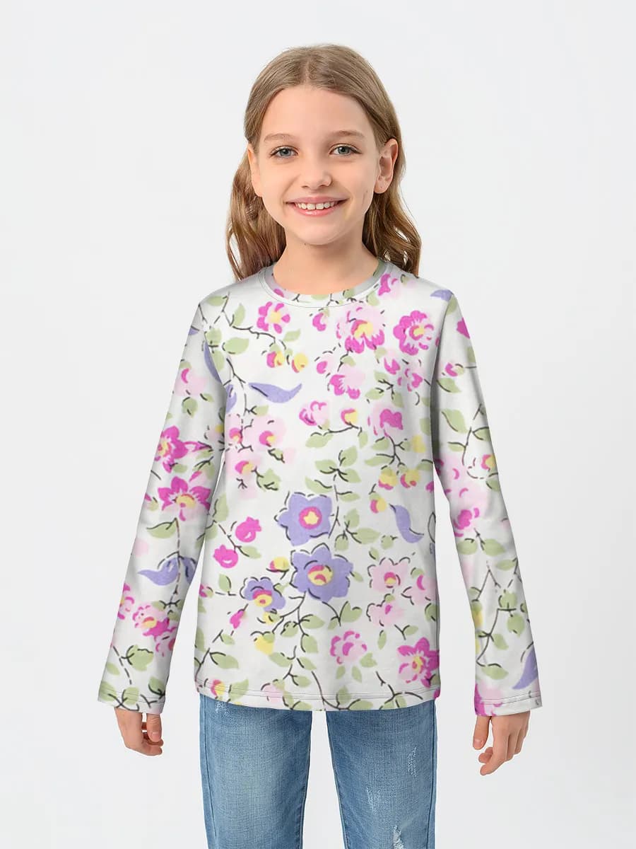 Girls' cotton long sleeve shirt