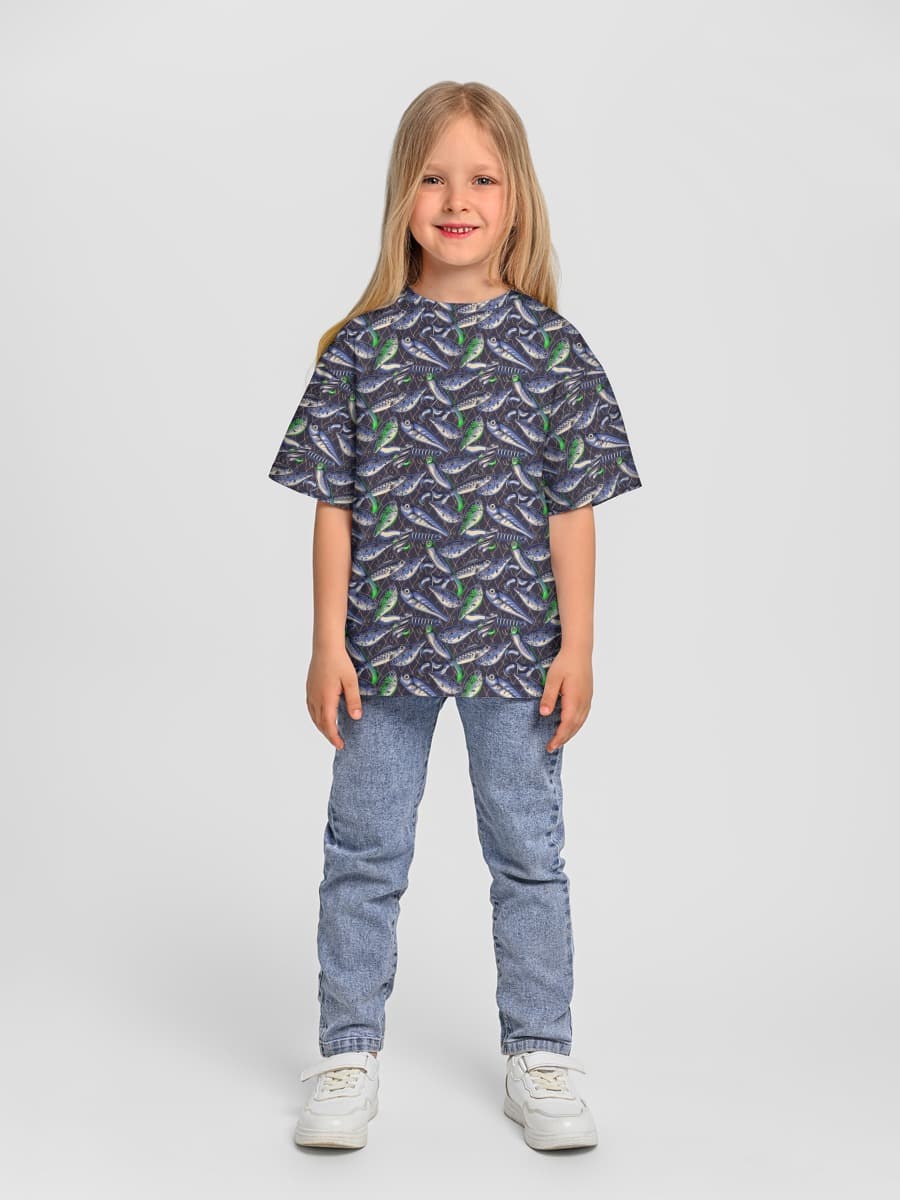 Girls' oversized cotton T-shirt