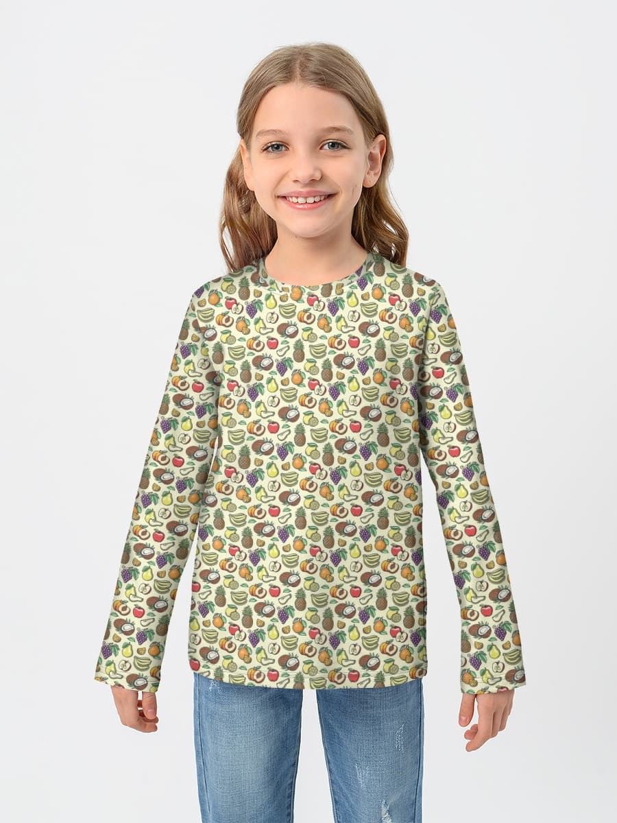 Girls' cotton long sleeve shirt