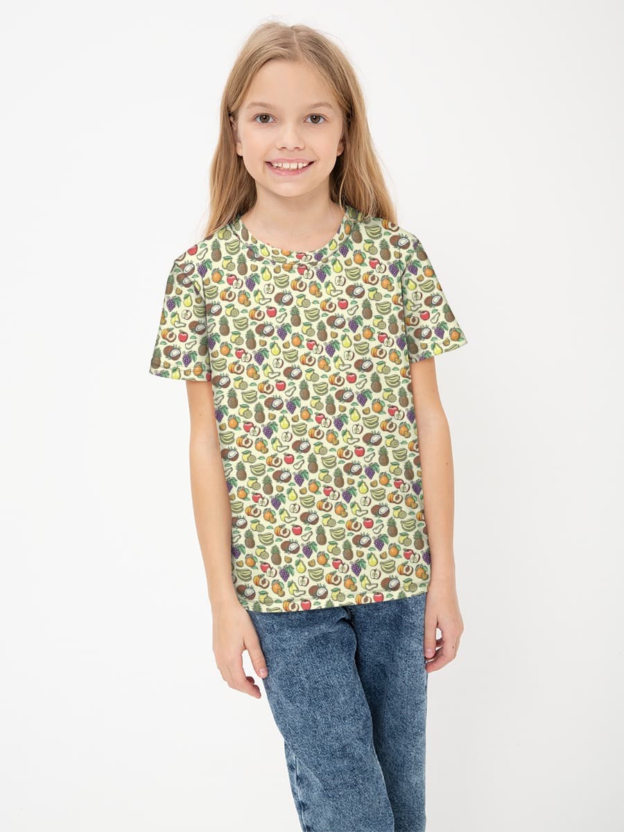 Girls' basic cotton T-shirt