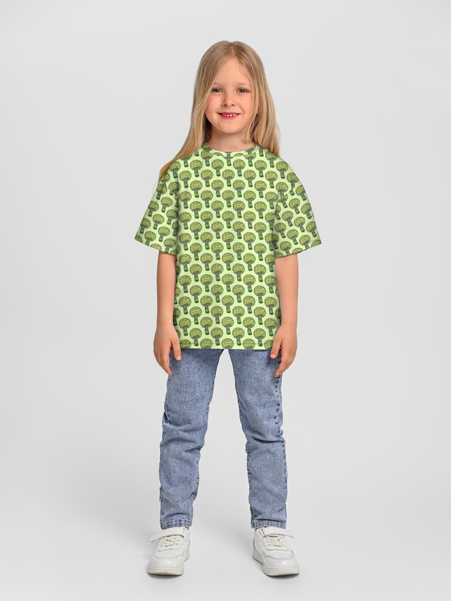 Girls' oversized cotton T-shirt