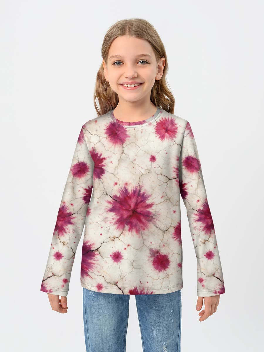 Girls' cotton long sleeve shirt