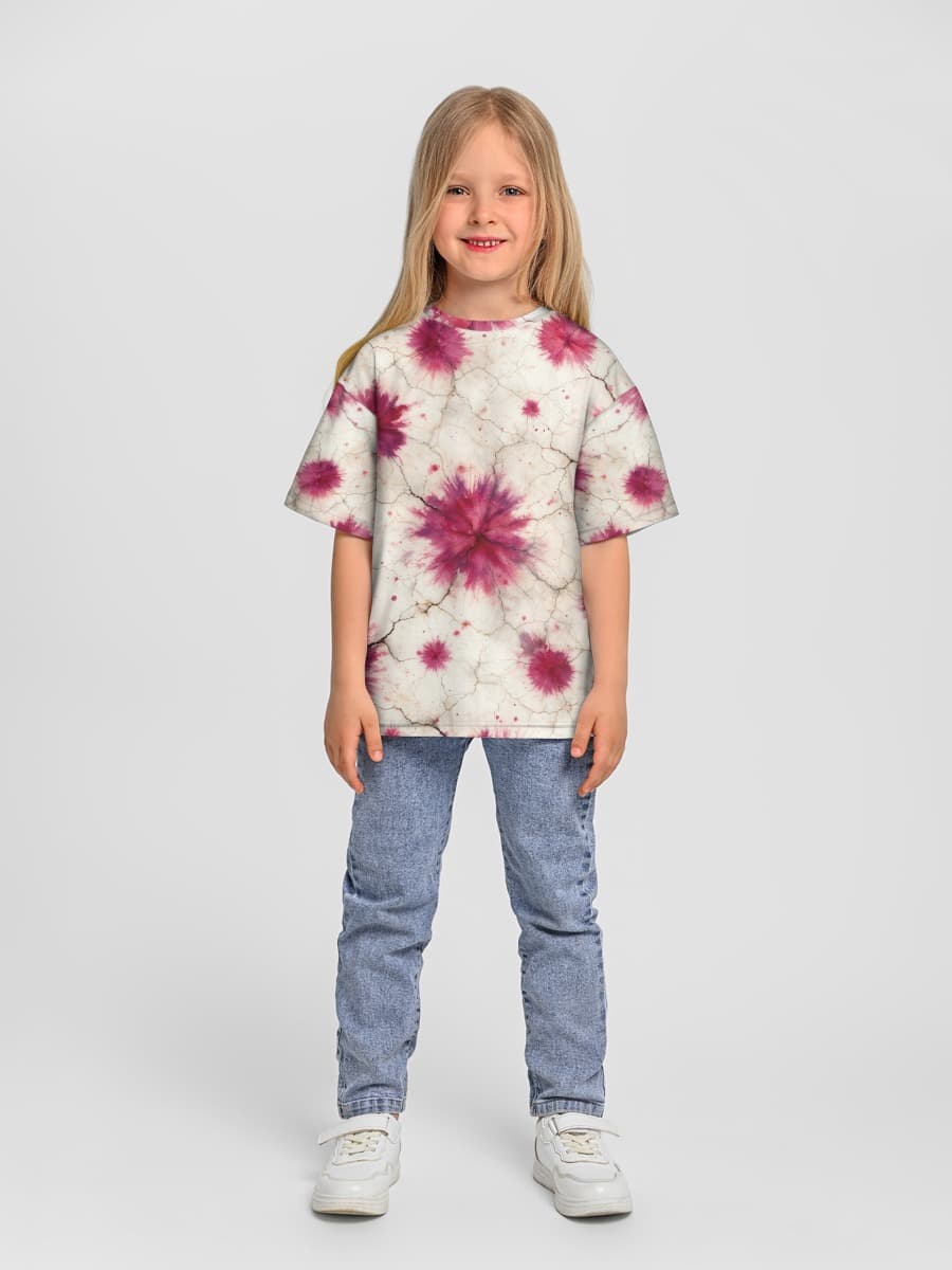 Girls' oversized cotton T-shirt