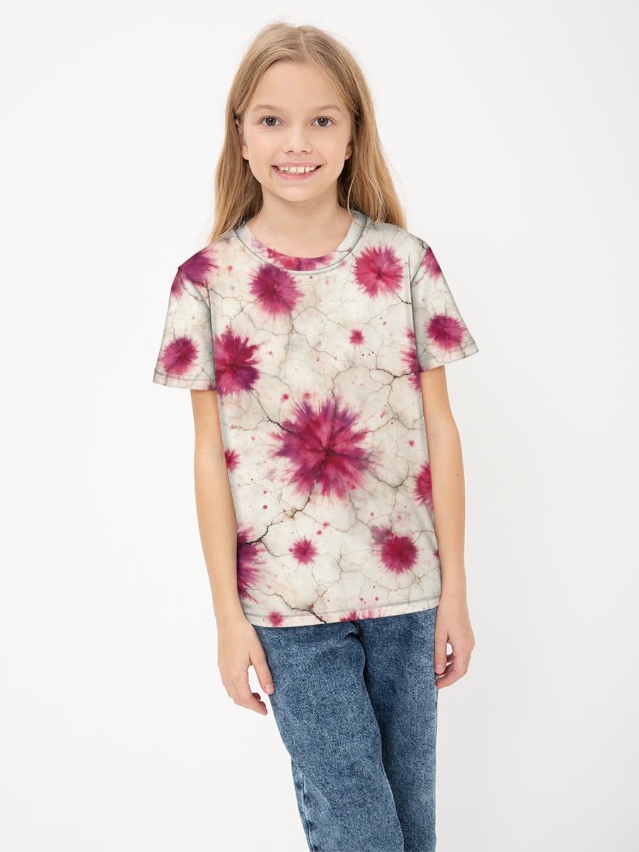 Girls' basic cotton T-shirt