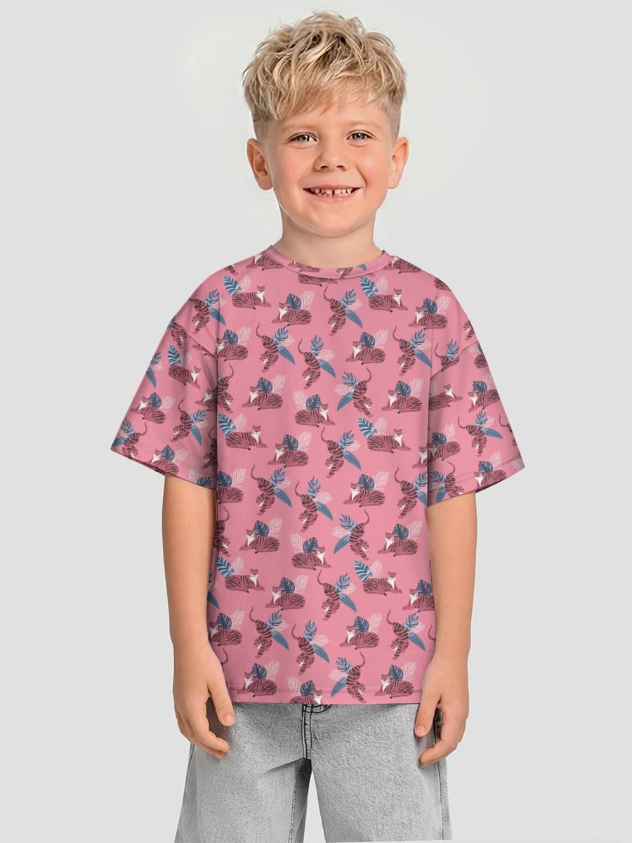Boys' oversized cotton T-shirt
