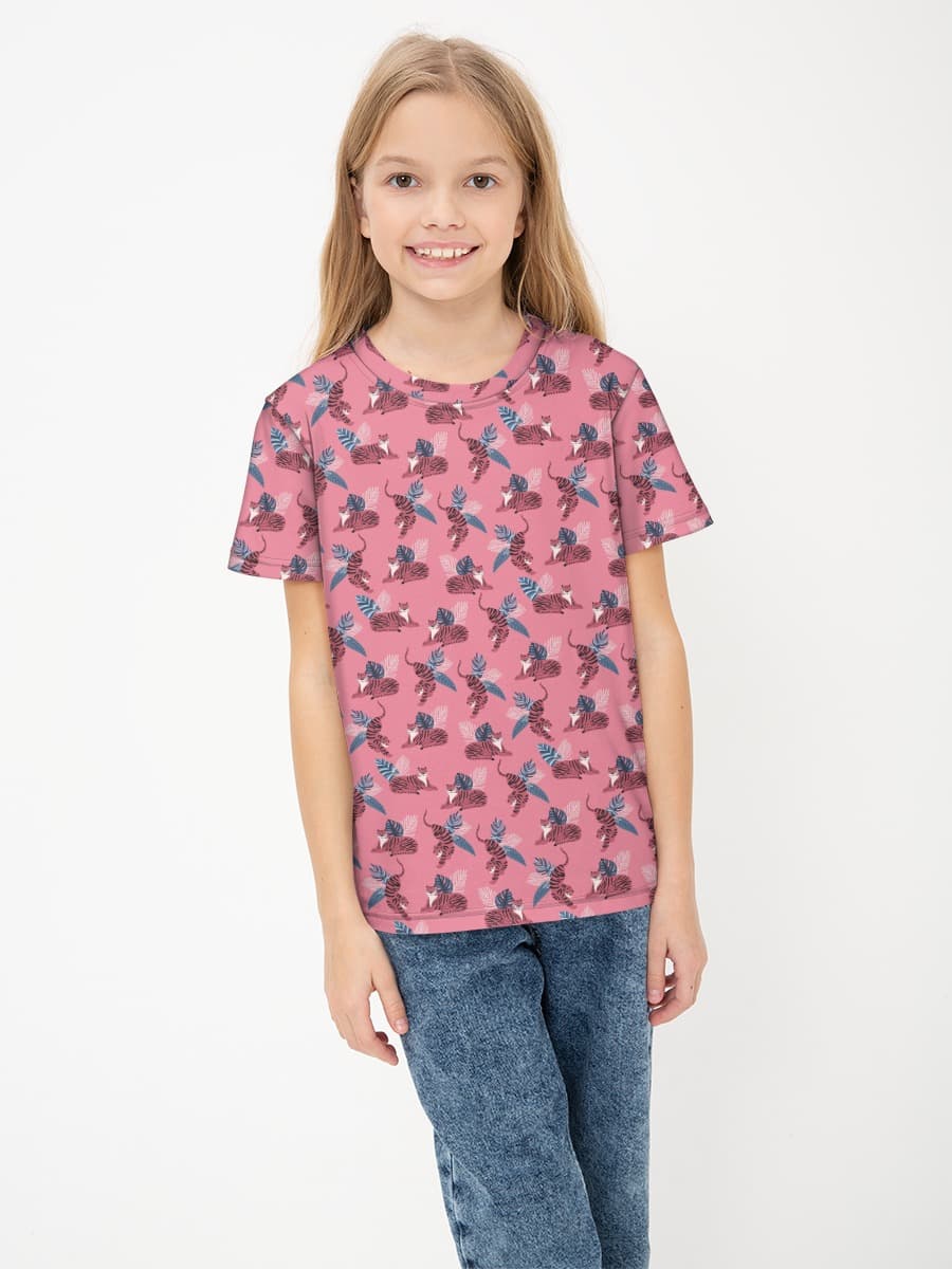 Girls' basic cotton T-shirt