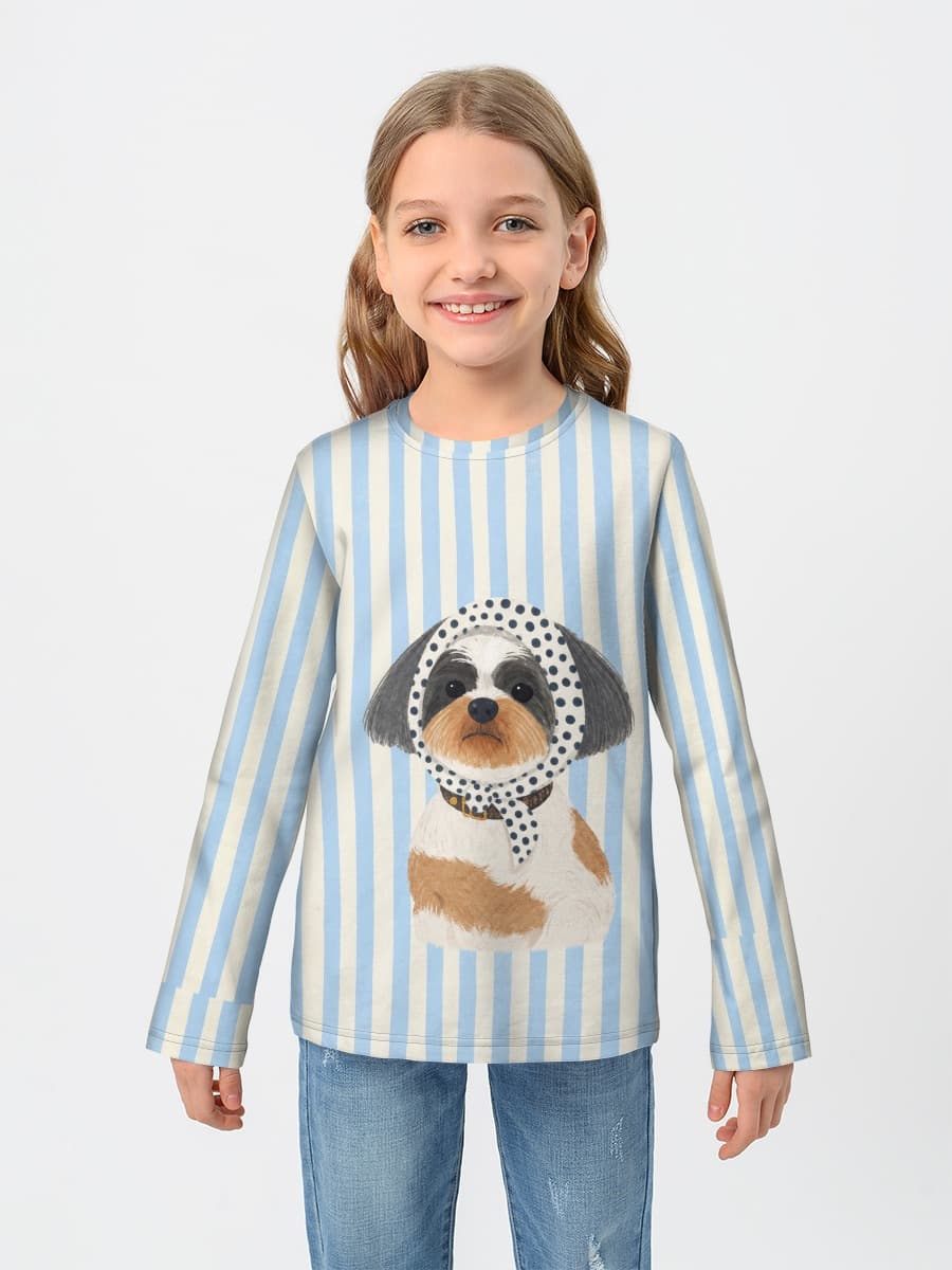 Girls' cotton long sleeve shirt