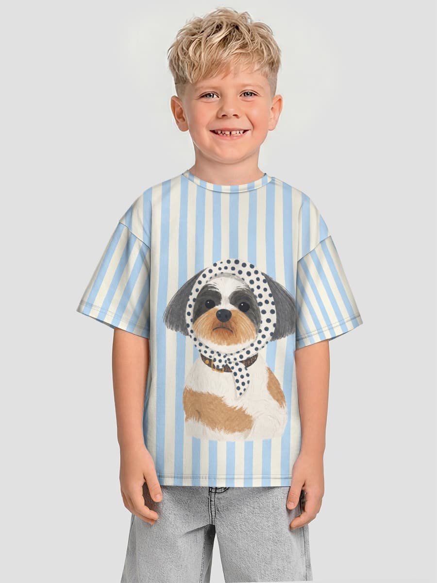 Boys' oversized cotton T-shirt