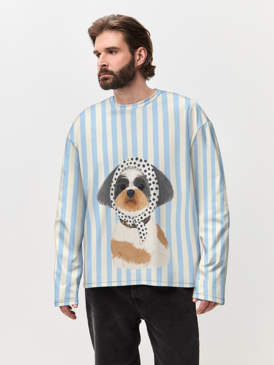 Men's oversized cotton long sleeve