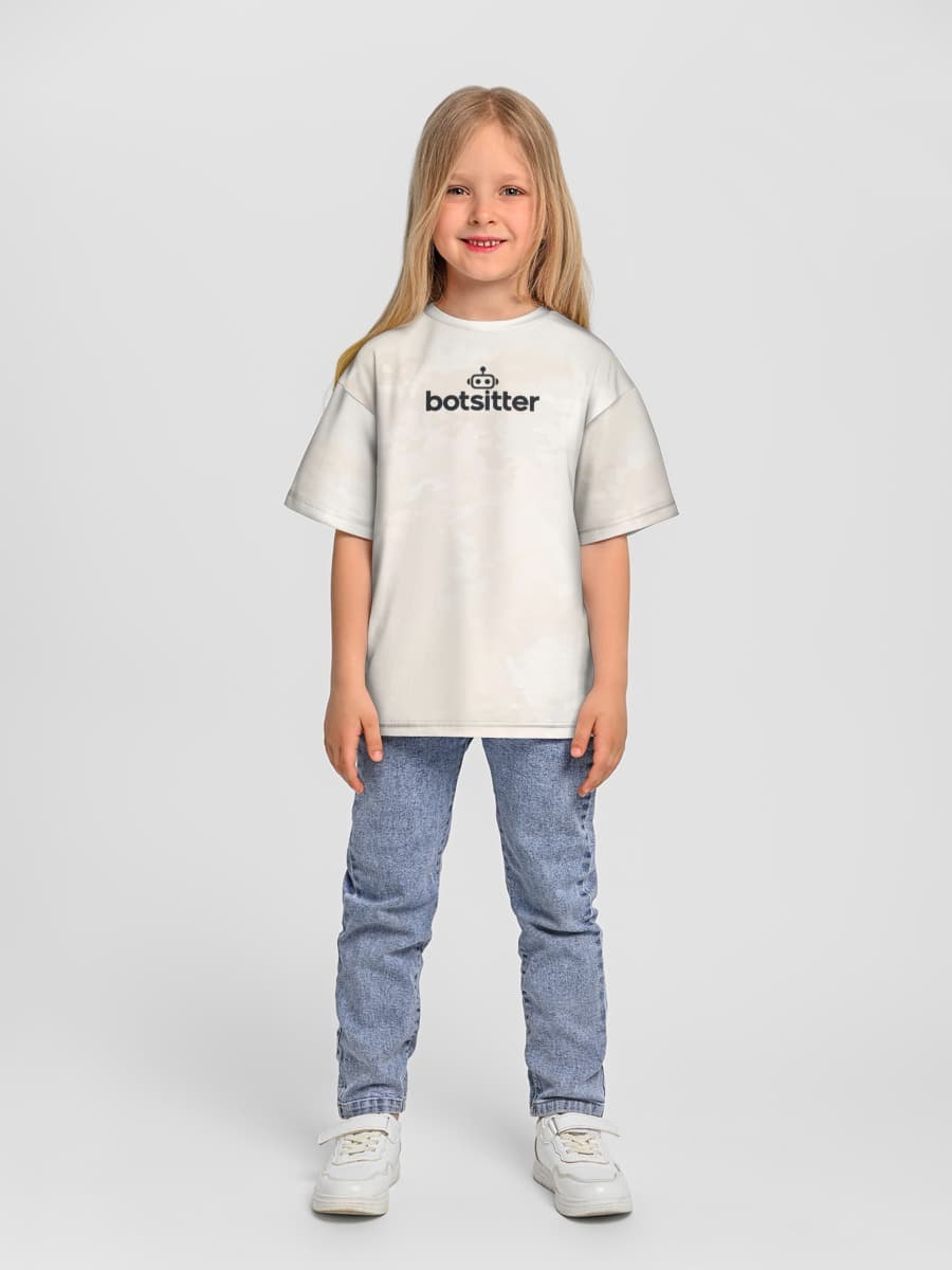 Girls' oversized cotton T-shirt