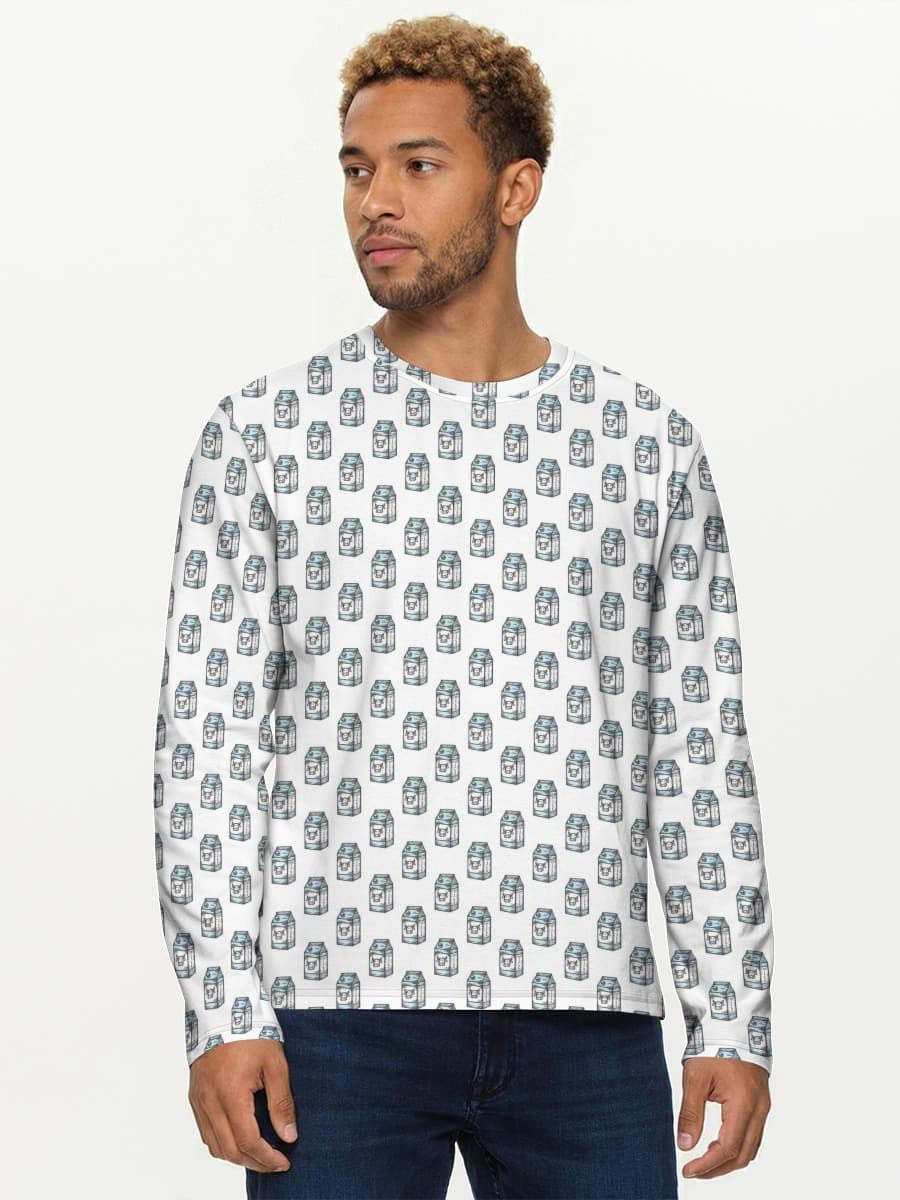 Herren Baumwoll Langarmshirt