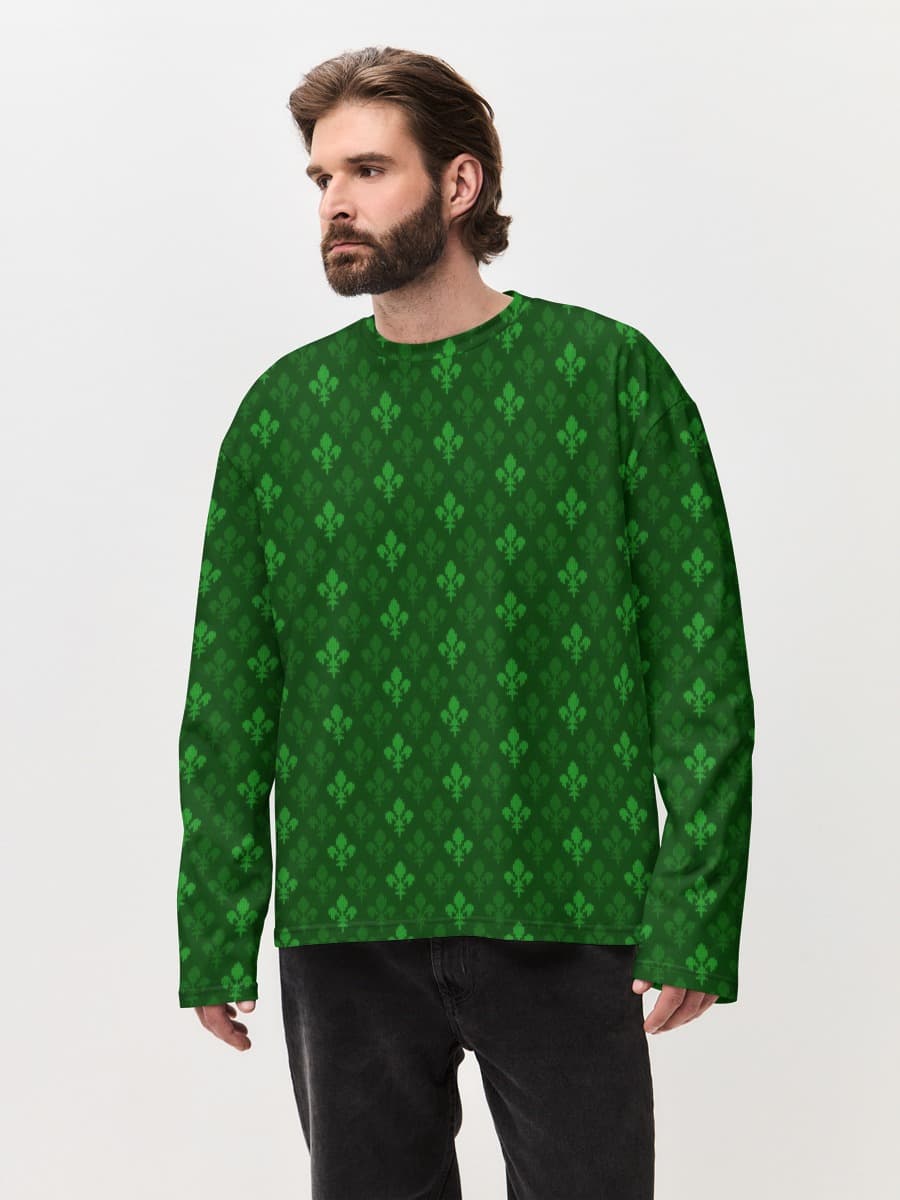 Herren Oversized Baumwoll Langarmshirt