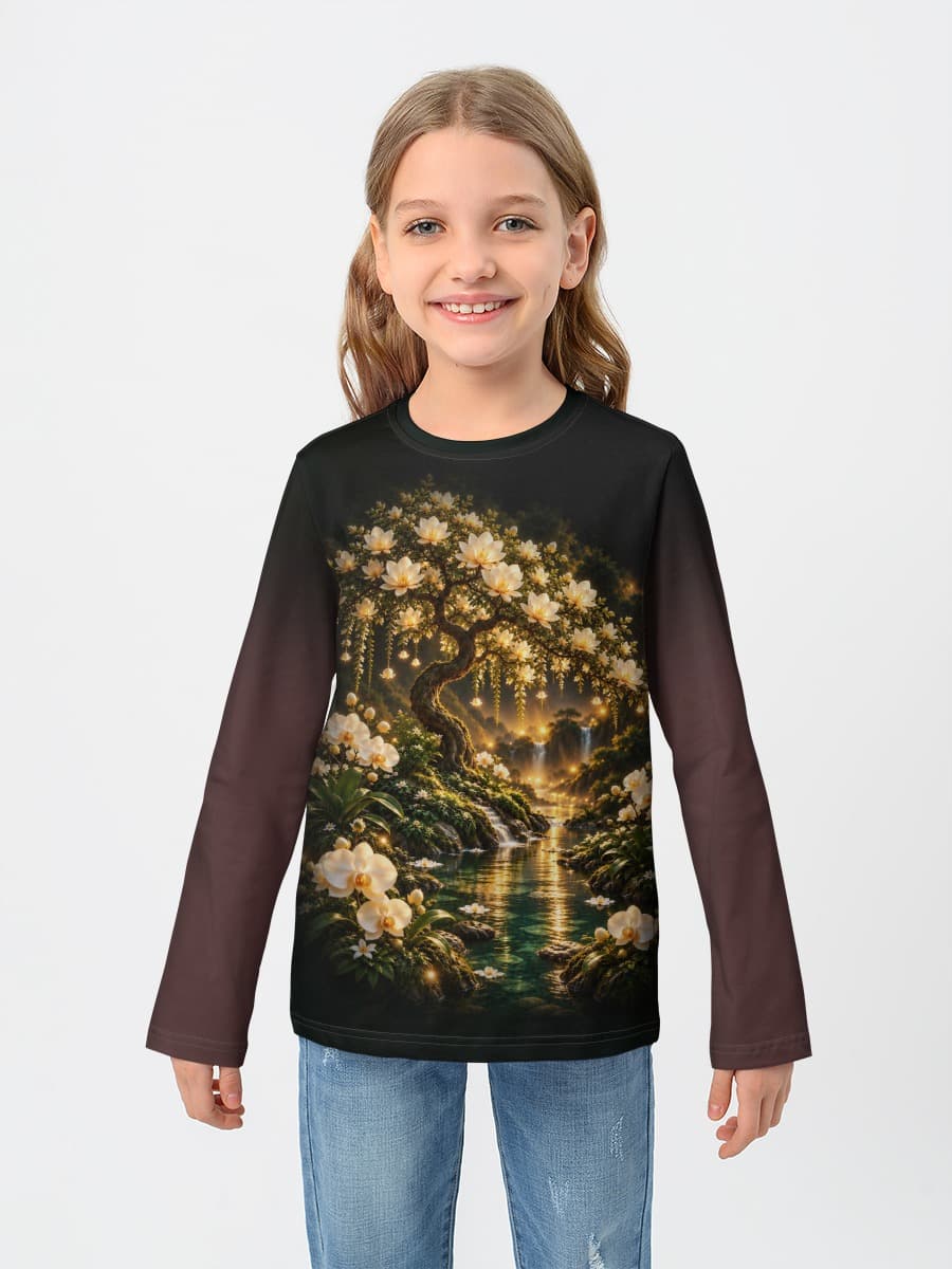 Girls' cotton long sleeve shirt