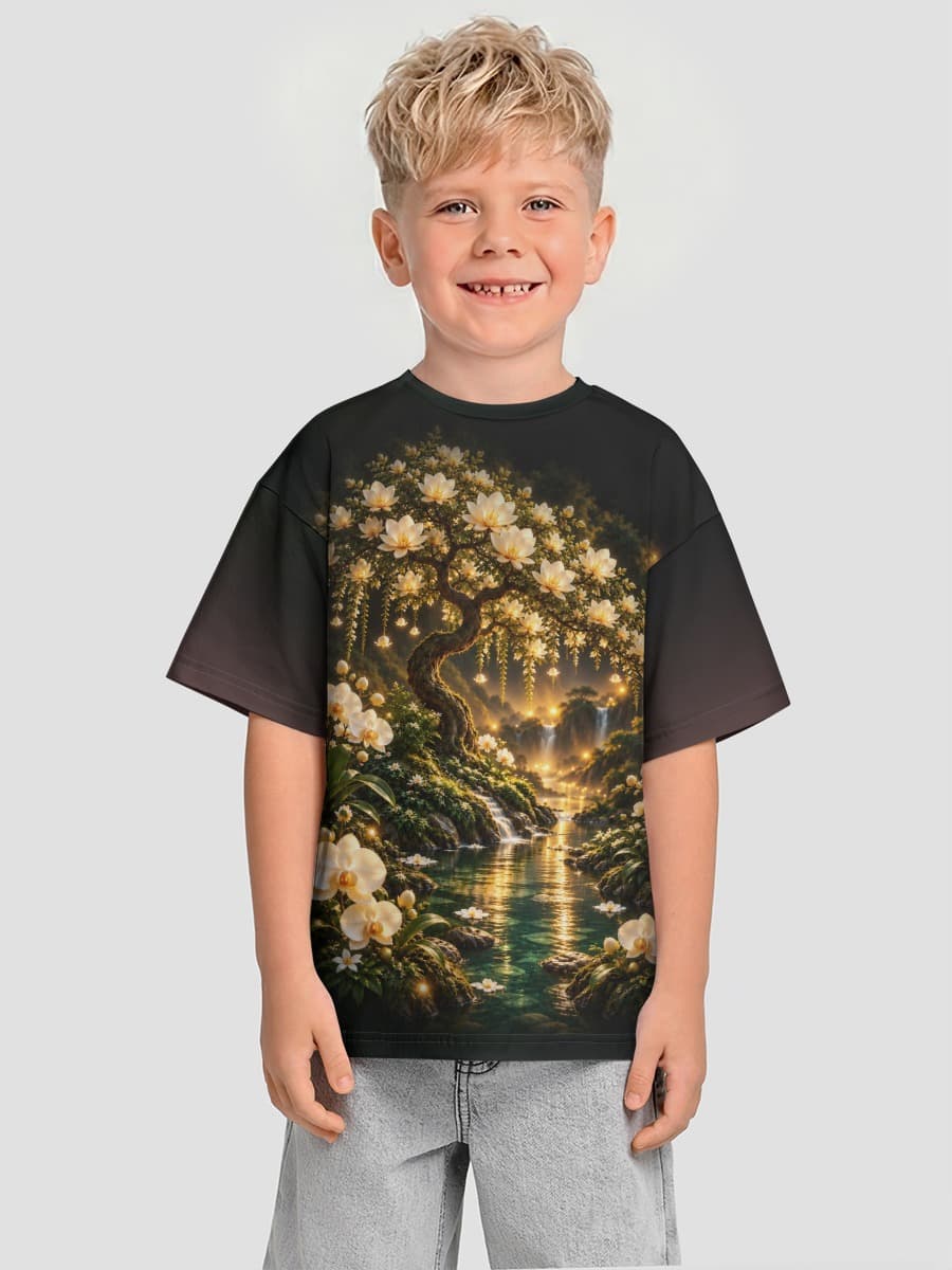 Boys' oversized cotton T-shirt
