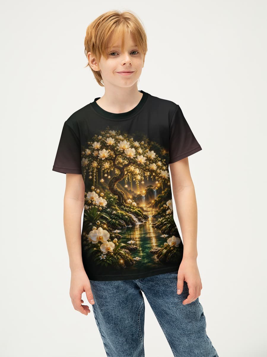 Boys' basic cotton T-shirt