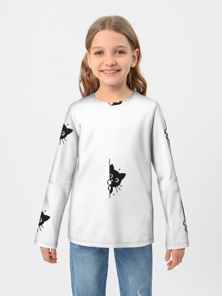 Girls' cotton long sleeve shirt