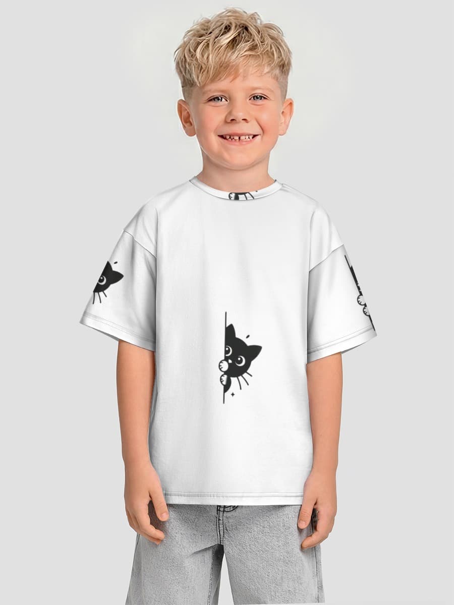 Boys' oversized cotton T-shirt