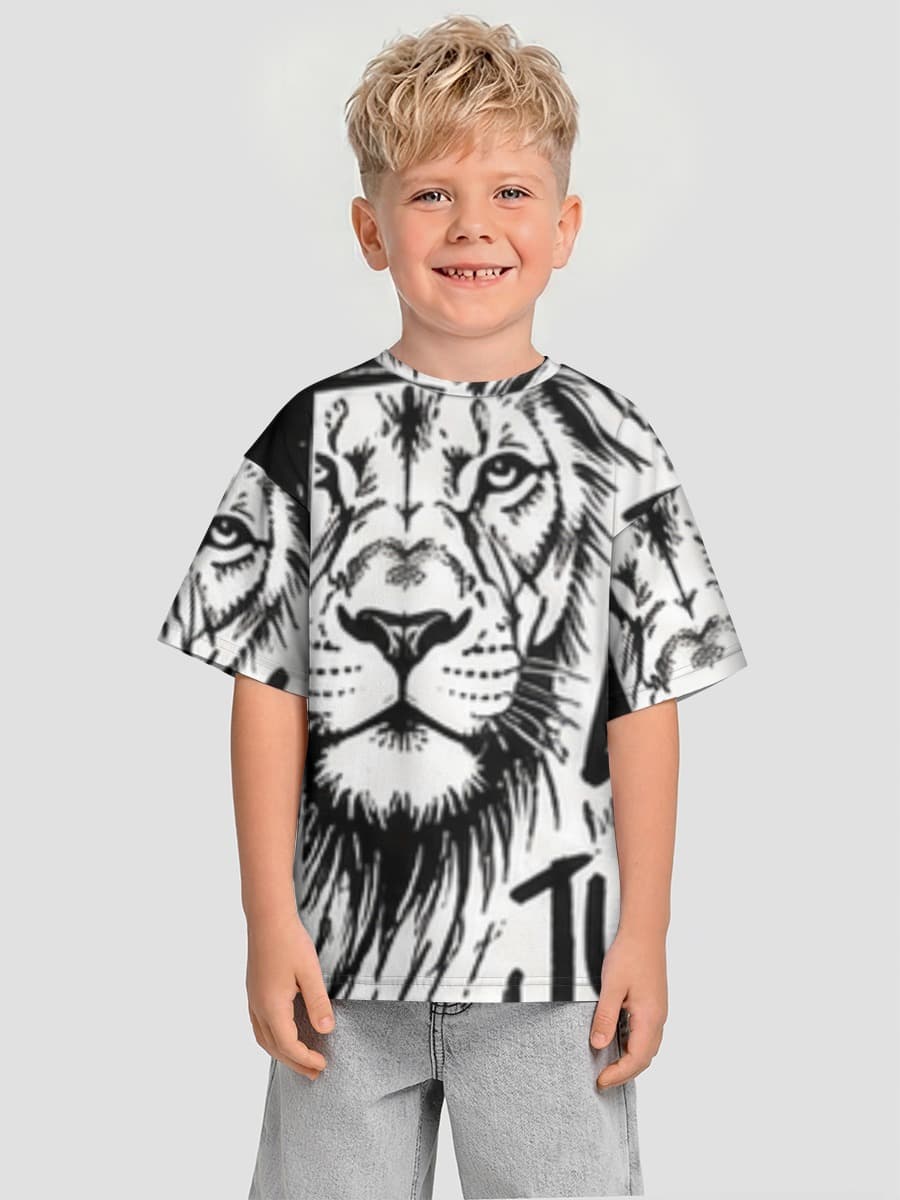 Boys' oversized cotton T-shirt