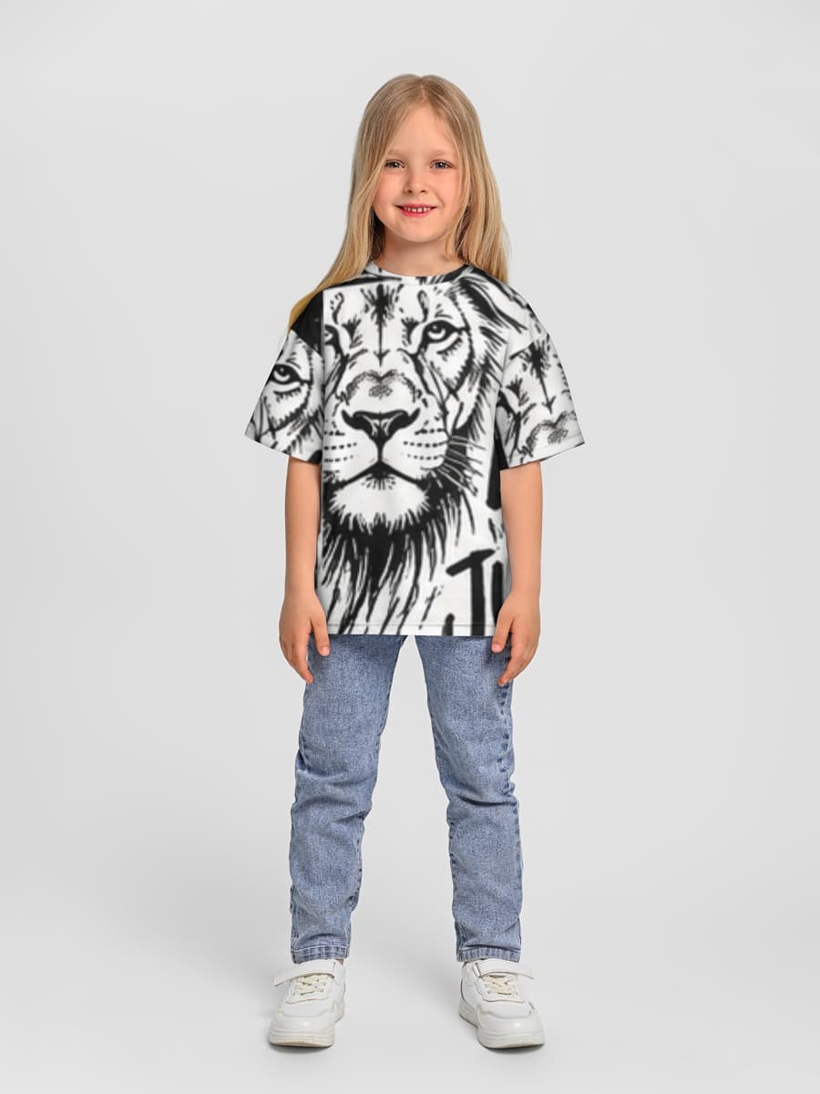 Girls' oversized cotton T-shirt