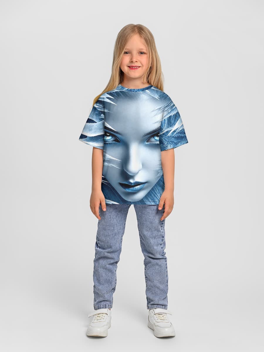 Girls' oversized cotton T-shirt