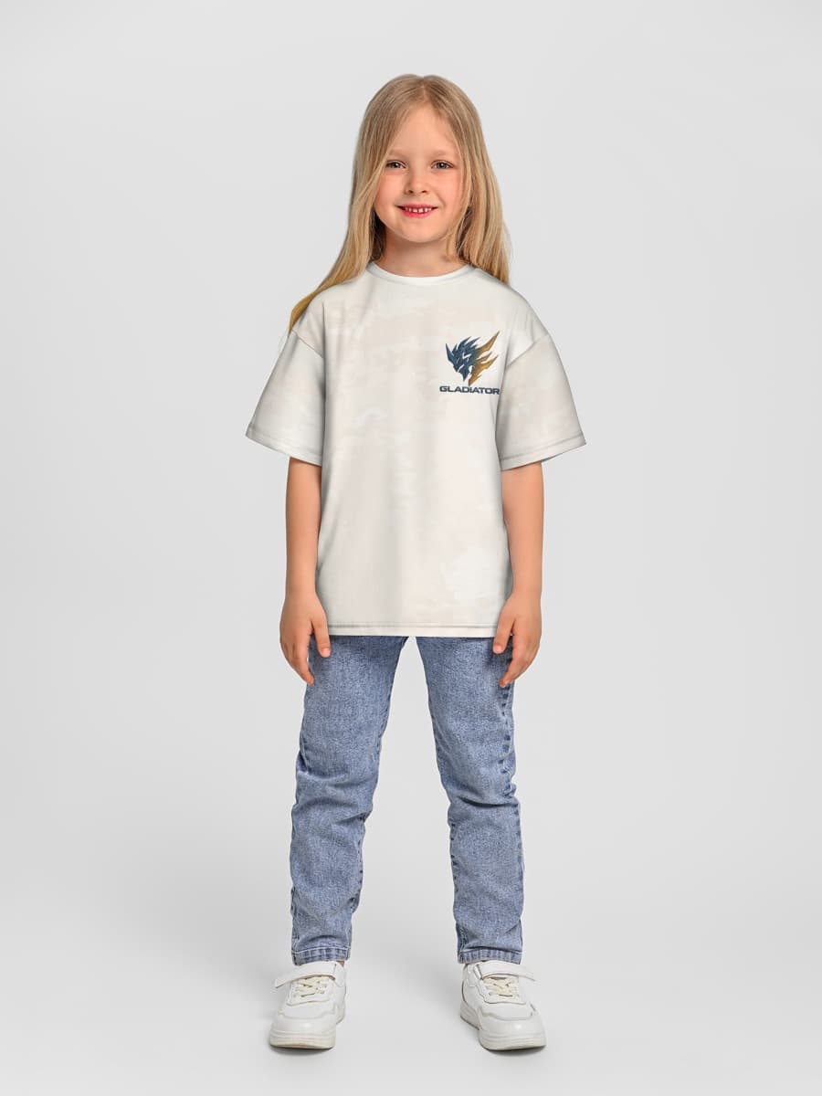 Girls' oversized cotton T-shirt