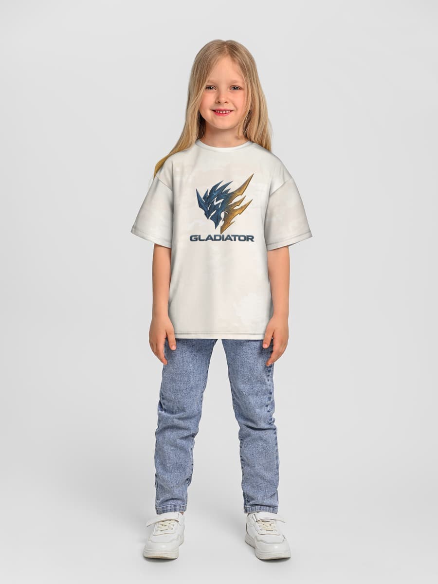 Girls' oversized cotton T-shirt
