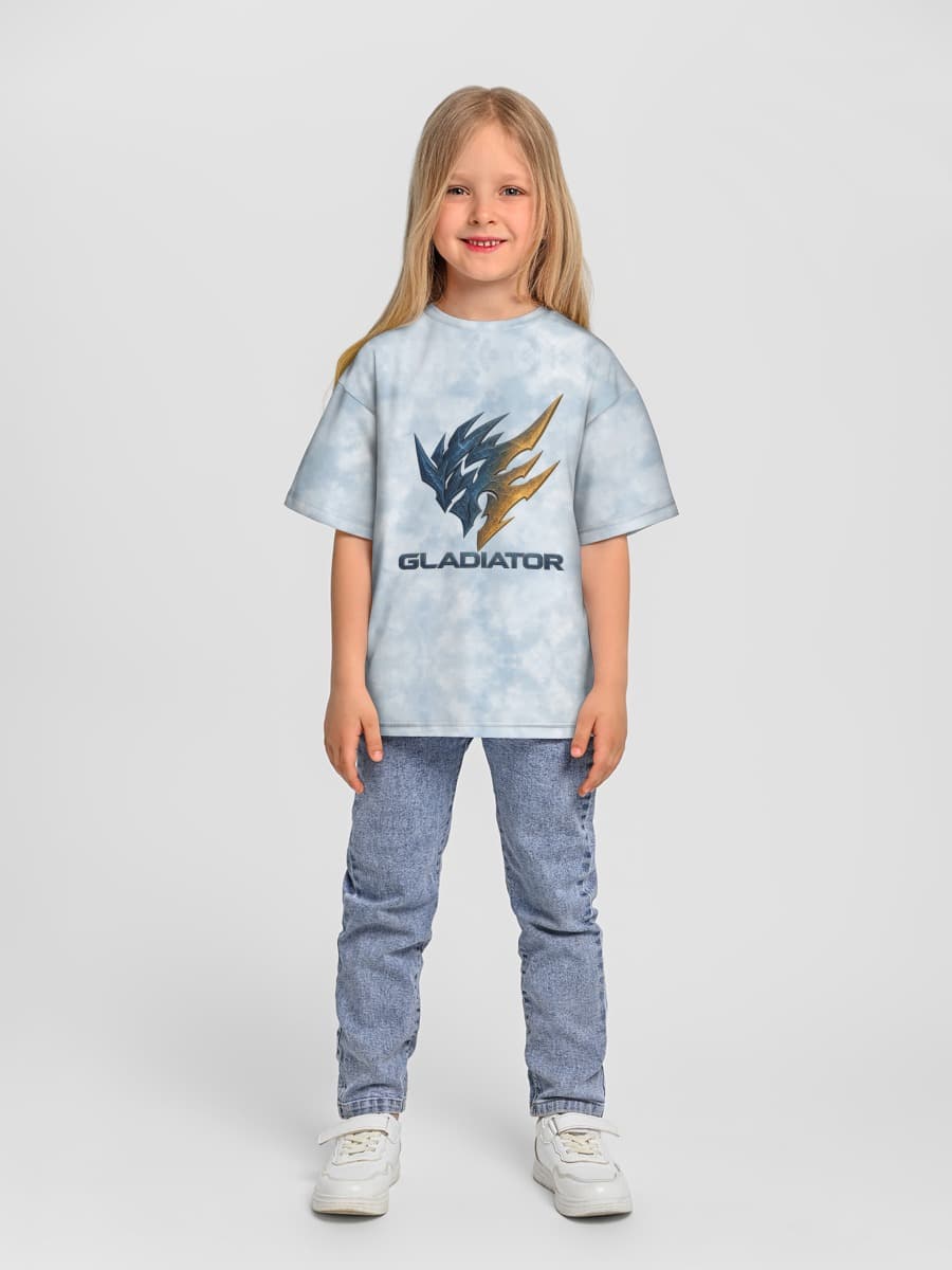Girls' oversized cotton T-shirt
