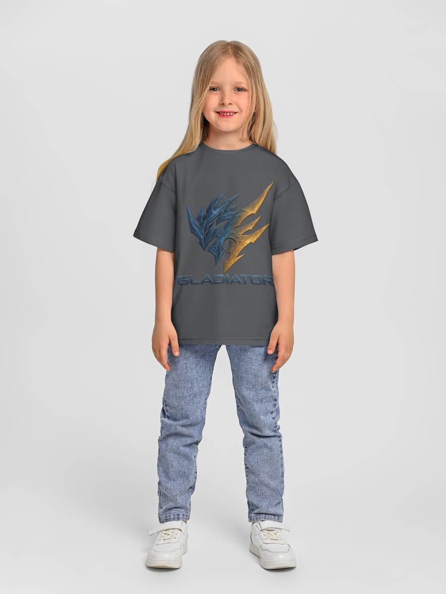 Girls' oversized cotton T-shirt