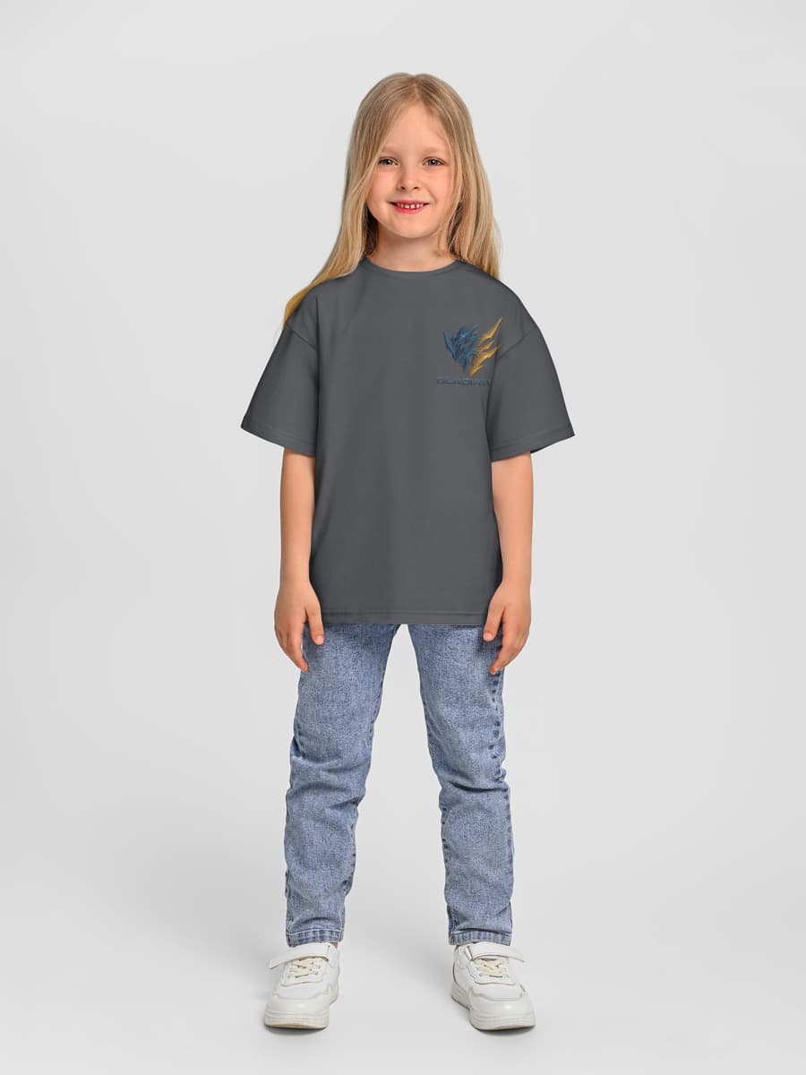 Girls' oversized cotton T-shirt